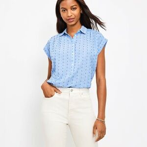 LOFT Chambray Dolman Everyday Blue Button-Up Shirt